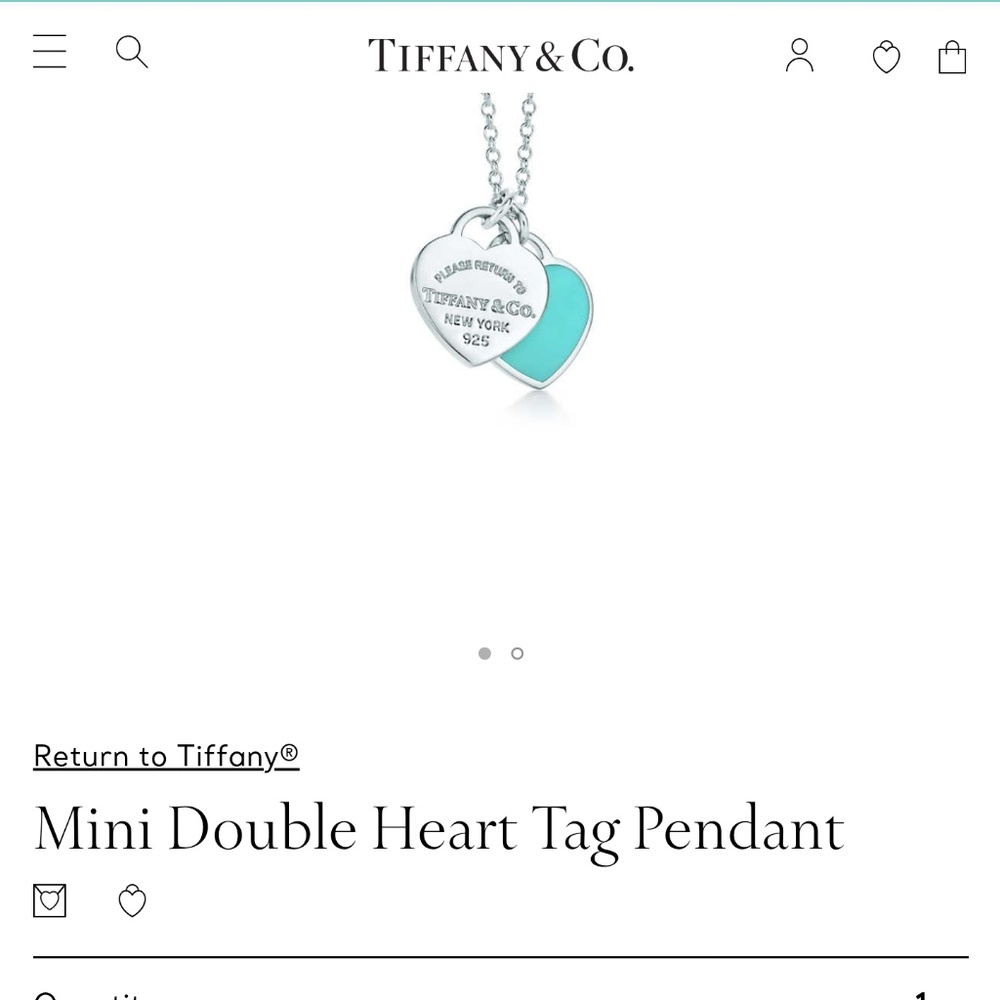 Tiffany's Mini Double Heart Tag Necklace